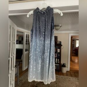 Alice + Olivia Silk Sequin Ombre High Neck Mini Disco Dress Size XS